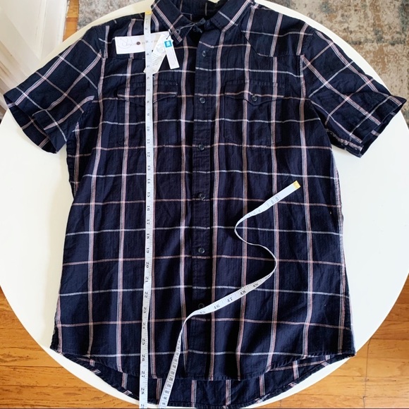 Treasure & Bond Slim Fit Spaced Plaid Button Shirt Men’s Medium NWOT - Picture 2 of 9